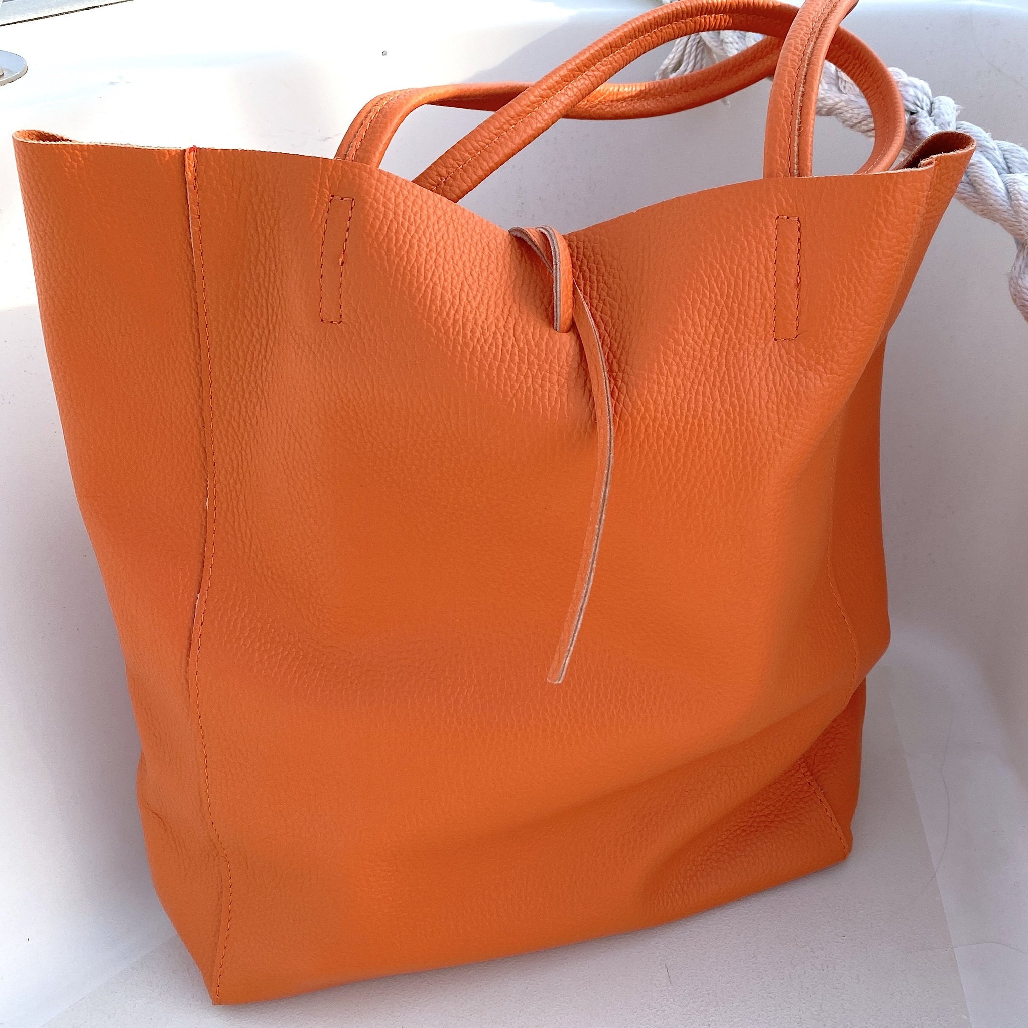 Mango + Leather shopper bag